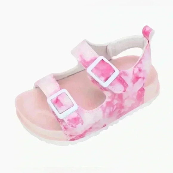 First Steps Two Bucke Footbed Tie Dye Sandal Toddler Girls size 10 - Picture 5 of 5